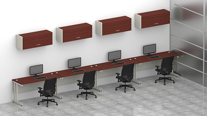escritorio secretarial para oficina recto con estructura metalica basico filadelfia
