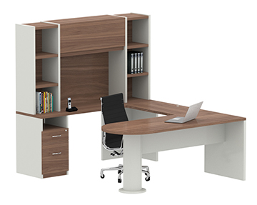escritorios ejecutivos para oficina con credenza y librero de sobreponer con puerta retractil