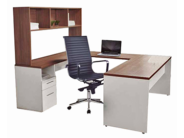 escritorios ejecutivos para oficina rectangular con librero de sobreponer