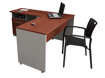 escritorios para oficina en forma de L con cajonera