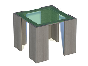 mesas revisteras para oficina de cristal con madera