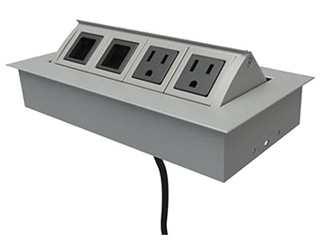 multicontacto para mesa de juntas aluminio anodizado natutal