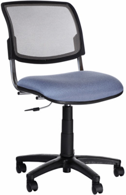 silla secretarial giratoria con respaldo tapizado en malla