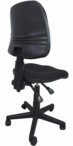 silla secretarial reclinable con respaldo bajo tapizado en tela