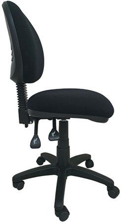 silla secretarial respaldo medio y mecanismo synchro dos palancas y ajuste de altura por medio de pistón neumático