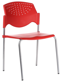 sillas de visita para oficina con asiento y respaldo de polipropileno modelo pola