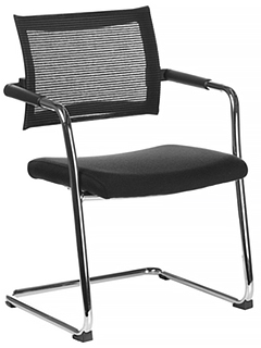 sillas de visita para oficina con base metálica tipo trineo