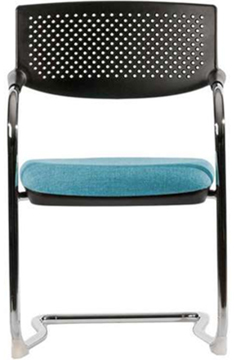 sillas de visitante con respaldo de polipropileno perforado color negro