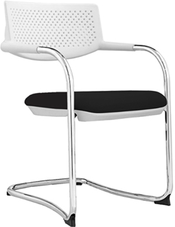 sillas de visitante con respaldo de polipropileno perforado color blanco
