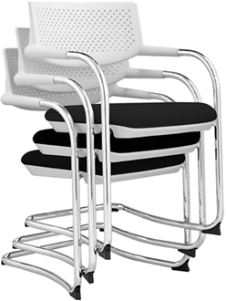 sillas de visitante con respaldo de polipropileno perforado apilables