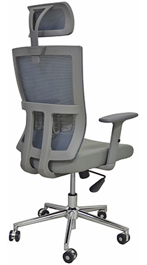 sillas ejecutivas para oficina en color gris oxford con cabeceras ajustables, descasa brazos ajustables y mecanismo reclinable