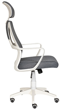 sillas ejecutivas para oficina en color blanco con gris con mecanismo reclinable y cabecera ajustable