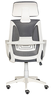 sillas ejecutivas para oficina en color blanco con gris y pistón neumático de gas