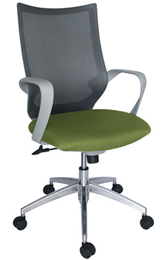 silla ejecutiva para oficina respaldo bajo tapizada en malla smart mesh plus con mecanismo reclinable con pistón neumático