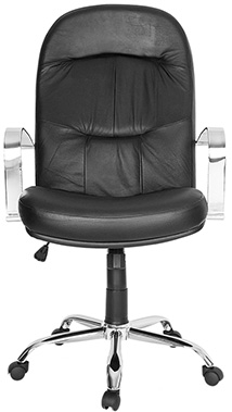 sillas ejecutivas respaldo alto con descansa brazos metálicos y base cromada 
