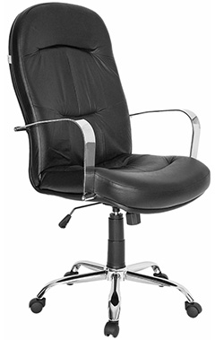 sillas ejecutivas respaldo alto con brazos acojinados y base cromada zaid