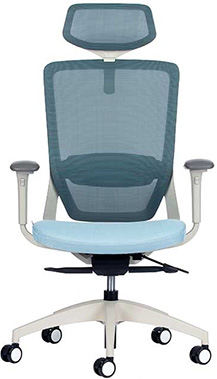 sillas ejecutivas respaldo alto con mecanismo reclinable y respaldo tapizado en malla color azul