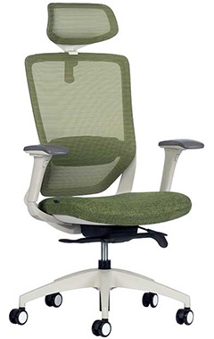 sillas ejecutivas respaldo alto con cabecera ajustable y descansa brazos ajustable en color blanco