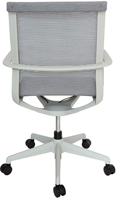 sillas operativas con asiento y respaldo tapizado en malla resistente a la fricción con base giratoria y rodajas de nylon