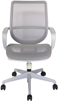 sillas operativas para oficina con asiento y respaldo tapizado en malla de alta resistencia color gris o negro y descansa brazos fijos