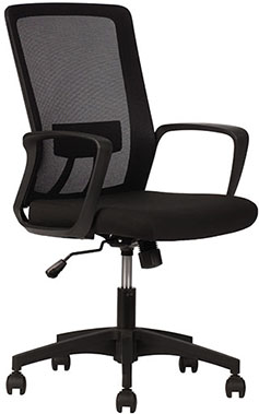 sillas operativas para oficina con descansa brazos fijos en forma de escuadra con mecanismo reclinable giratoria