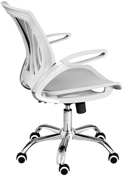 sillas operativas para oficina en méxico con mecanismo reclinable y base metálica cromada