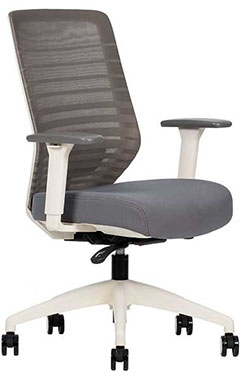 sillas operativas para oficina ergonómicas en color blanco con mecanismo reclinable