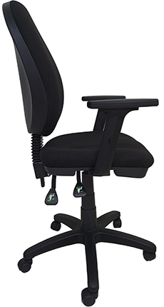 sillas operativas para oficina respaldo alto de uso rudo con descansa brazos ajustables con alma de acero y mecanismo dos palancas