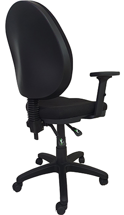 sillas operativas para oficina respaldo alto de uso rudo con descansa brazos ajustables con alma de acero y base de cinco brazos con rodajas de nylon