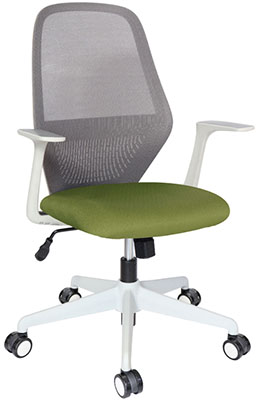 sillas operativas para oficinas en color blanco respaldo alto y mecanismo reclinable con descasa brazos fijos