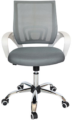sillas secretariales económicas en color blanco con base metálica cromada