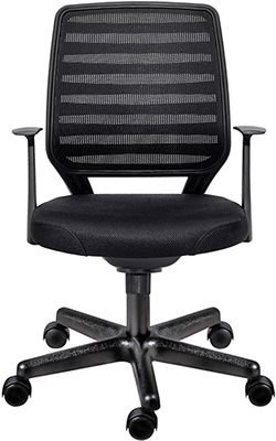 sillas secretariales precios con respaldo tapizado en malla y mecanismo reclinable