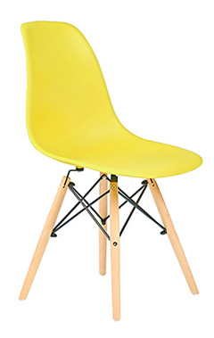 sillas con patas de madera amarilla