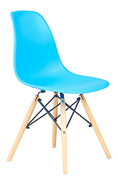sillas con patas de madera aqua