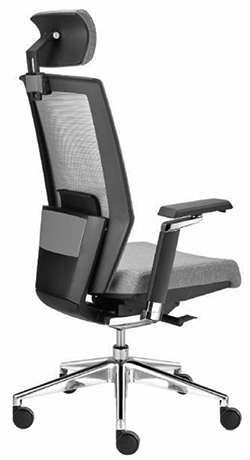sillón directivo con ajuste de profundidad e inclinación de asiento, soporte lumbar, descansa brazos ajustables y mecanismo multi posiciones.