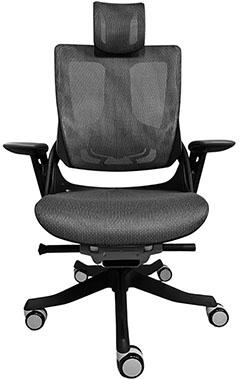sillón directivo ergonómico con asiento y respaldo tapizado en malla color negro