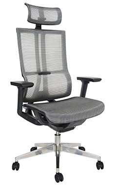sillón directivo ergonómico con asiento y respaldo tapizado en malla de alta resistencia
