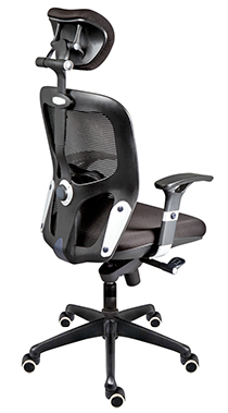sillón directivo ergonómico con cabecera ajustable, soporte lumbar y descansa brazos ajustables y rodajas de poliuretano de alta resistencia