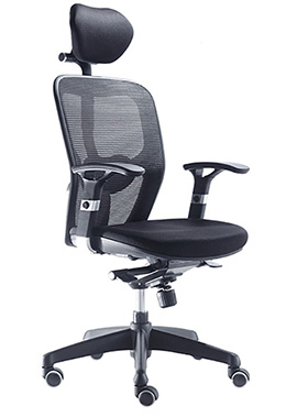 sillón directivo ergonómico con cabecera ajustable, soporte lumbar y descansa brazos ajustables
