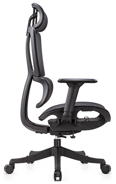 sillón ejecutivo con asiento respaldo y cabecera tapizado en malla con descansa brazos ajustables con movimiento 3d