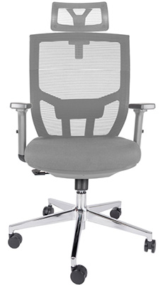 sillón ejecutivo con cabecera y respaldo tapizado en malla y soporte lumbar y mecanismo reclinable