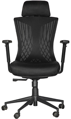 sillón ejecutivo de oficina con cabecera ajustable y respaldo con soporte lumbar ajustable