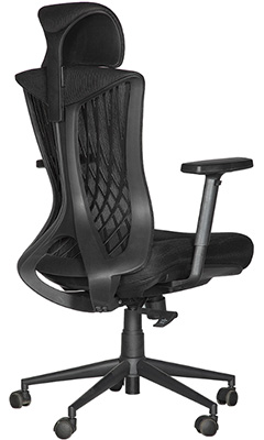 sillón ejecutivo de oficina con mecanismo reclinable y ajuste de altura por medio de pistón neumático de gas