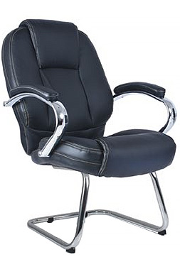 sillón ejecutivo gerencial de visita con base tipo trineo cromada