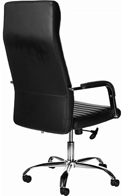 sillón ejecutivo respaldo alto tapizado en imitación piel con descansa brazos fijos acojinados