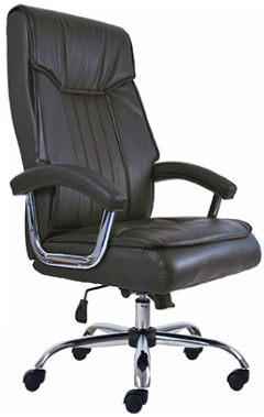 sillón ejecutivo respaldo alto tapizado en imitación piel con descansa brazos acojinados