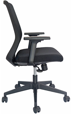 sillón semi ejecutivo para oficina con descansa brazos ajustables y mecanismo reclinable con pistón neumático de gas