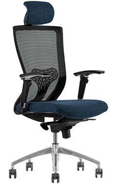 sillones ejecutivos para oficina con base de aluminio y mecanismo reclinable
