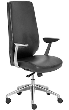 sillones ejecutivos para oficina modernos con asiento y respaldo de madera con base de aluminio pulido