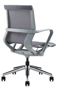 sillones semi ejecutivos con asiento y respaldo tapizados en malla con mecanismo reclinable y base de aluminio con rodajas 